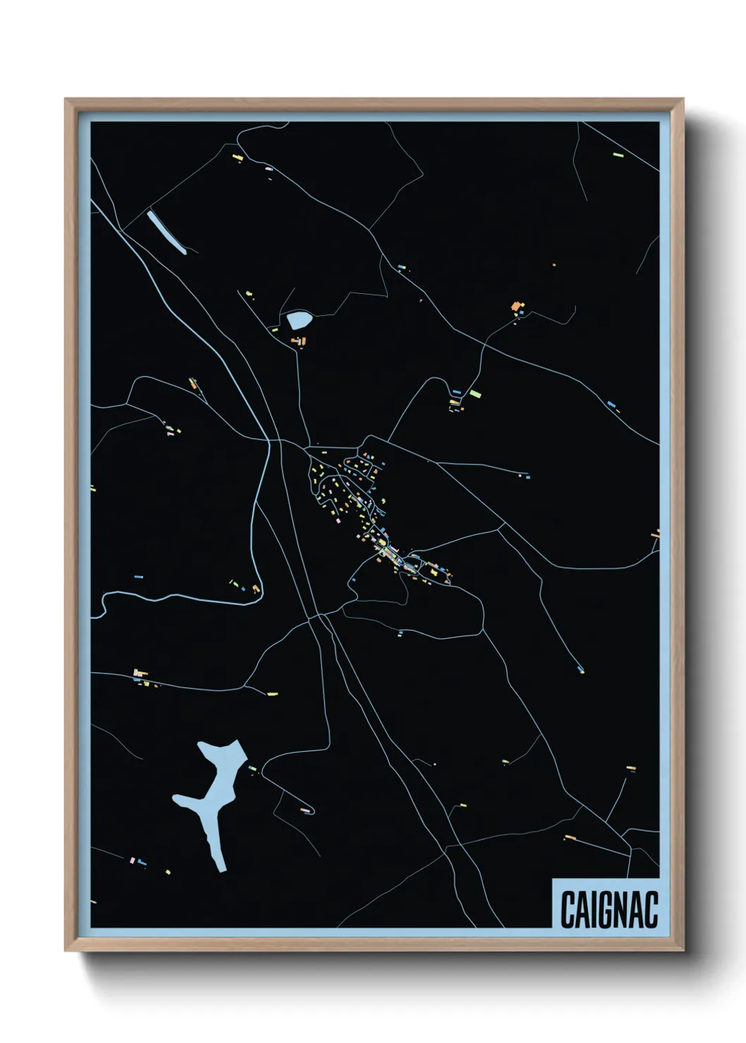 Une affiche de carte sur Caignac