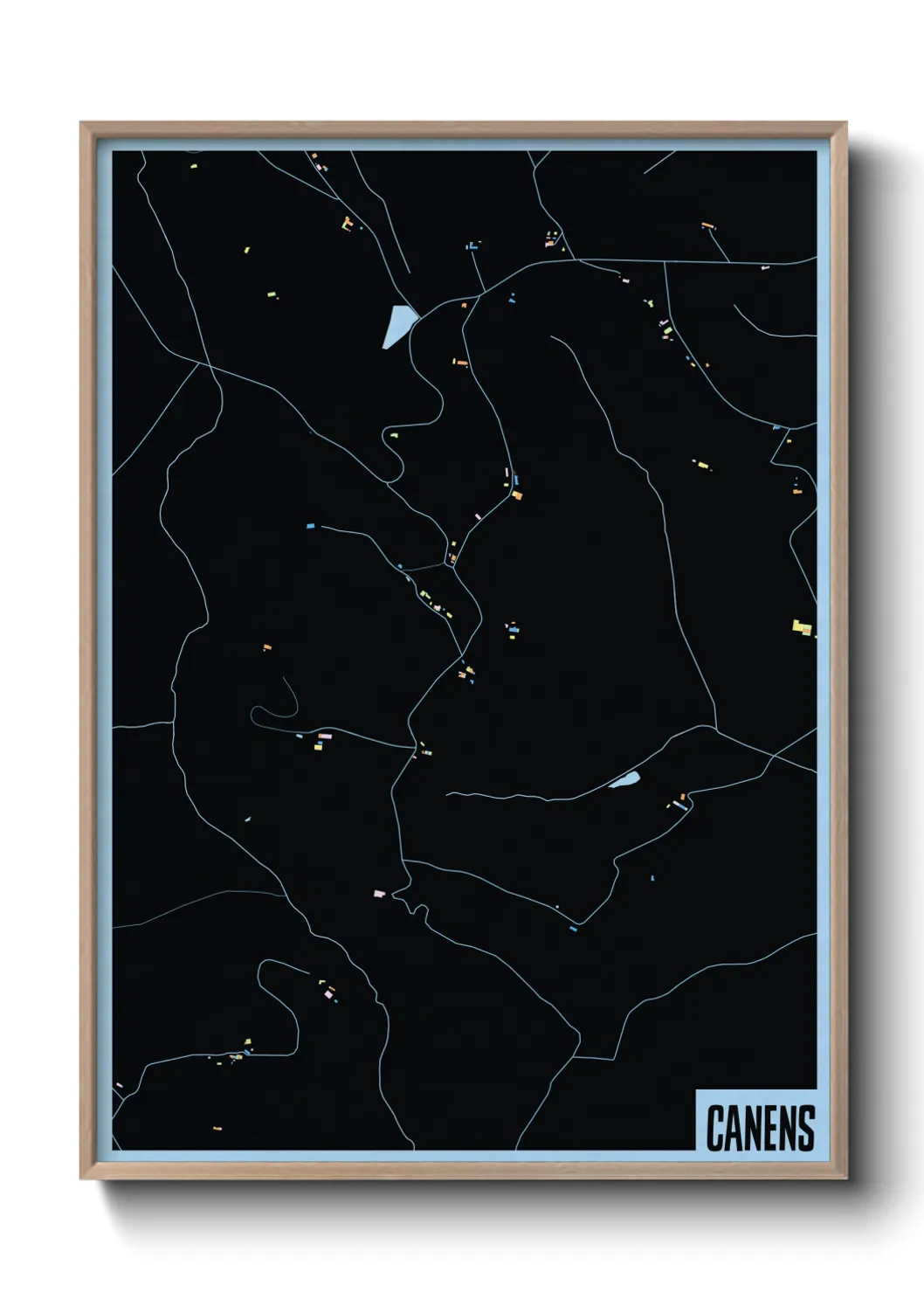 Une affiche de carte sur Canens