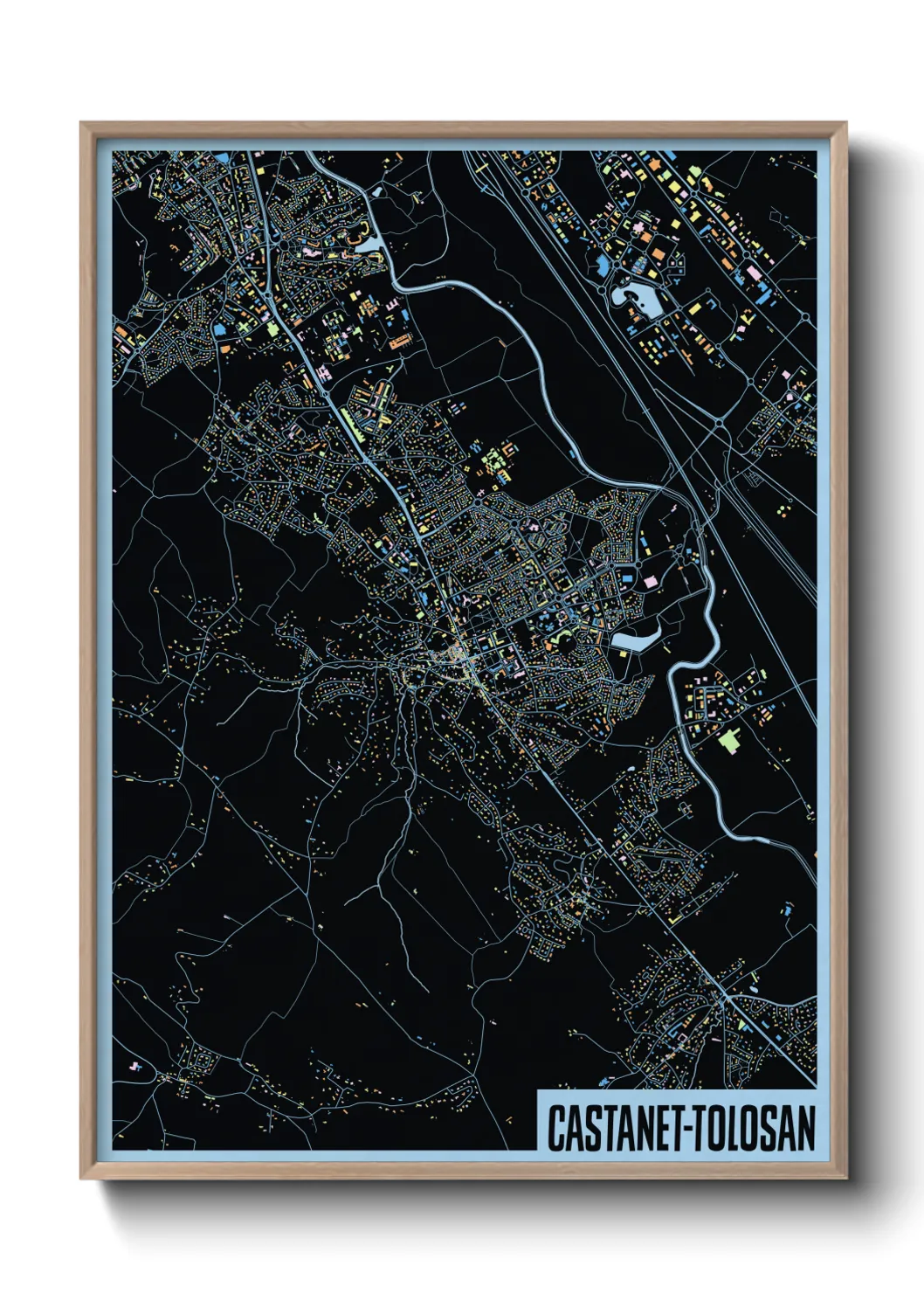 Une affiche de carte sur Castanet-Tolosan