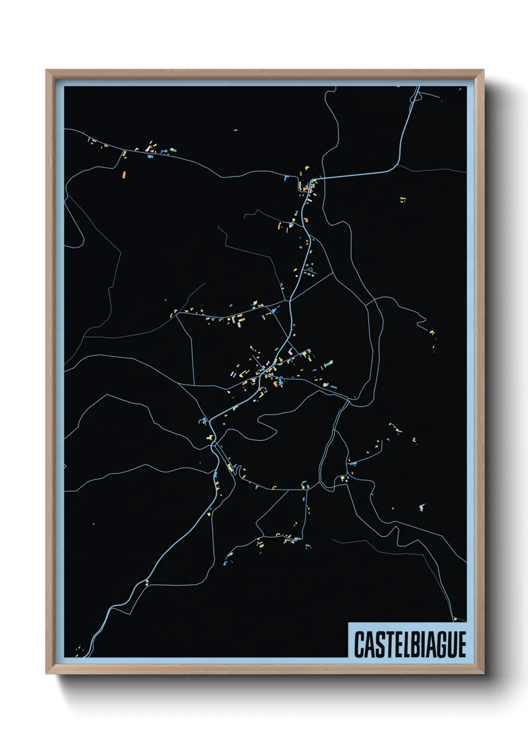 Une affiche de carte sur Castelbiague