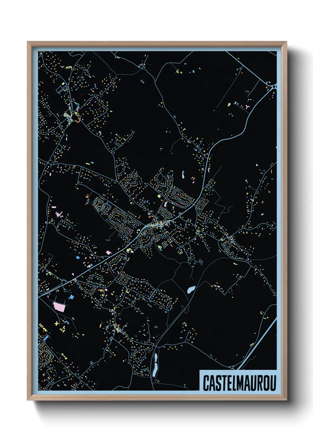 Une affiche de carte sur Castelmaurou