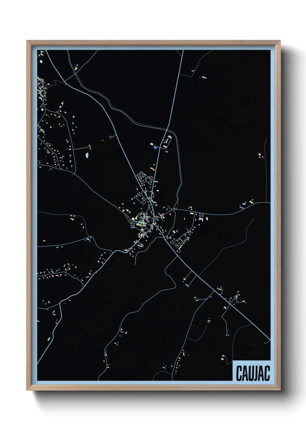 Une affiche de carte sur Caujac