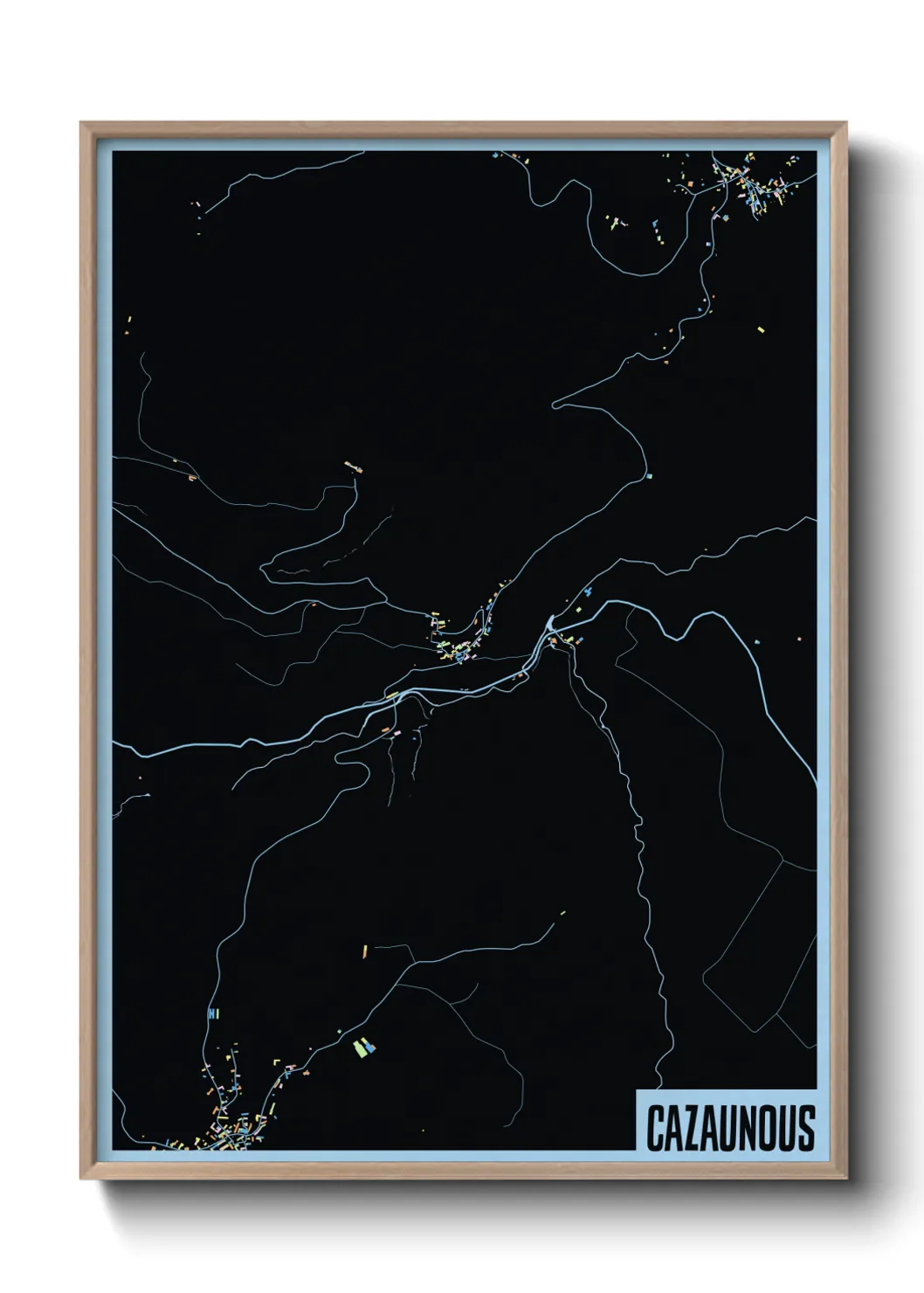 Une affiche de carte sur Cazaunous