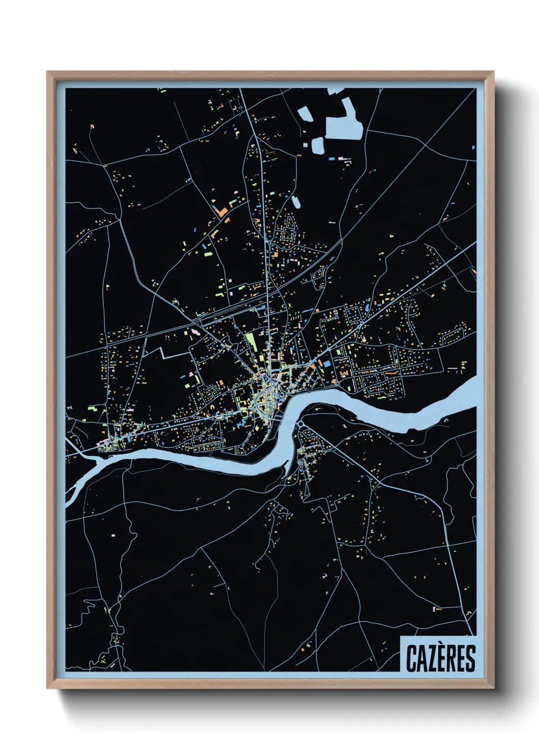 Une affiche de carte sur Cazères