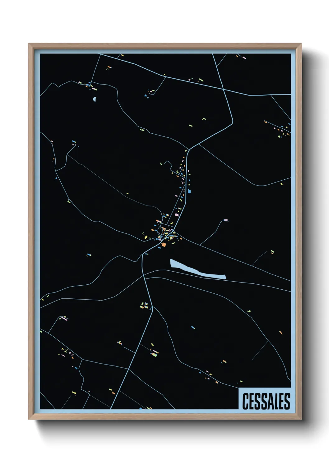 Une affiche de carte sur Cessales