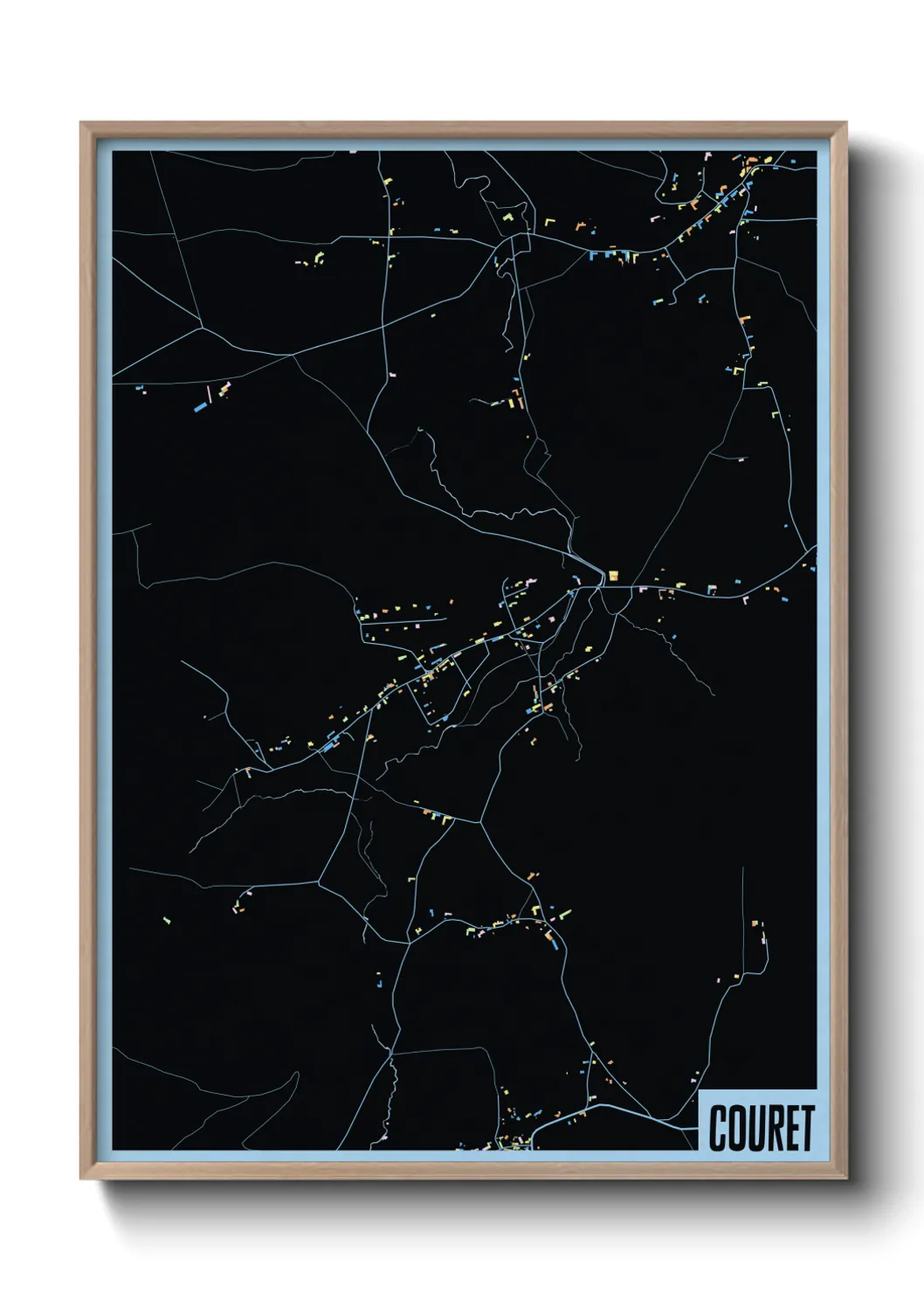 Une affiche de carte sur Couret