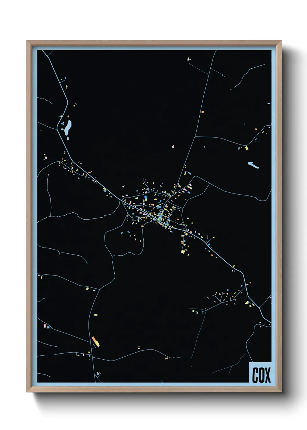 Une affiche de carte sur Cox