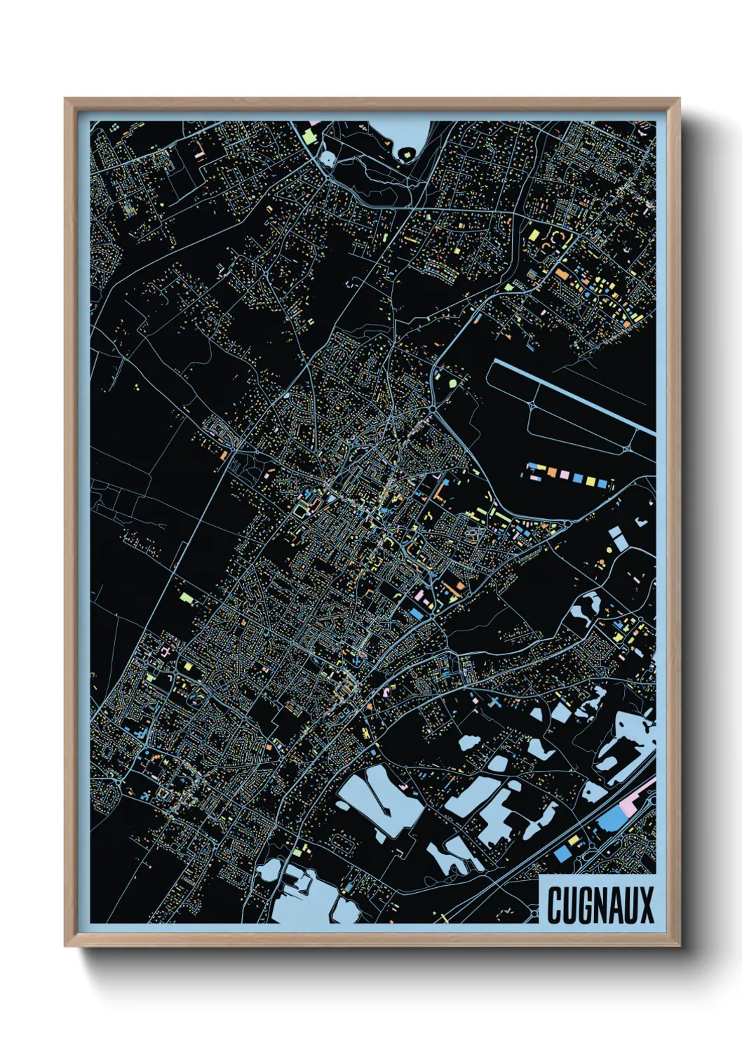 Une affiche de carte sur Cugnaux