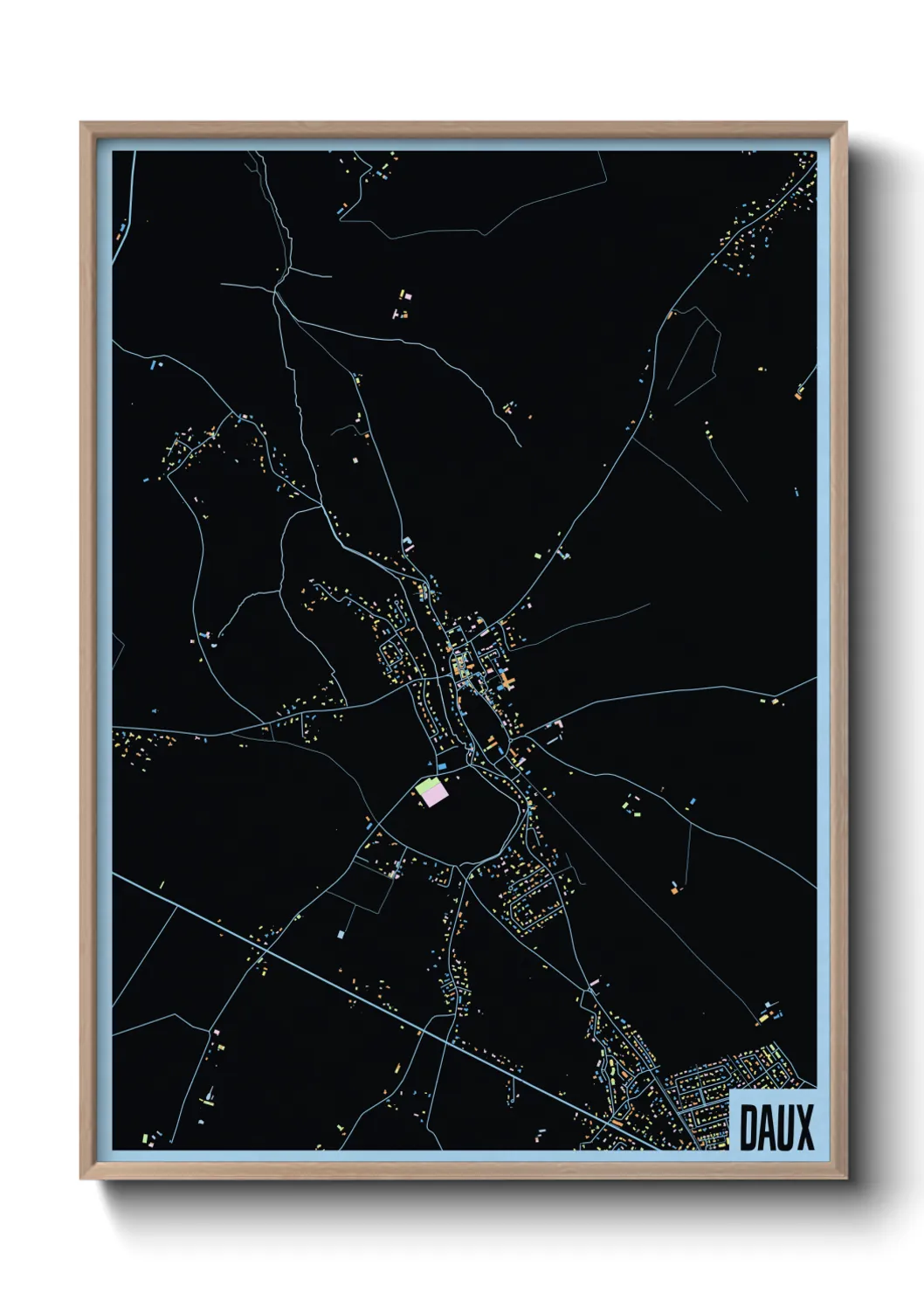 Une affiche de carte sur Daux