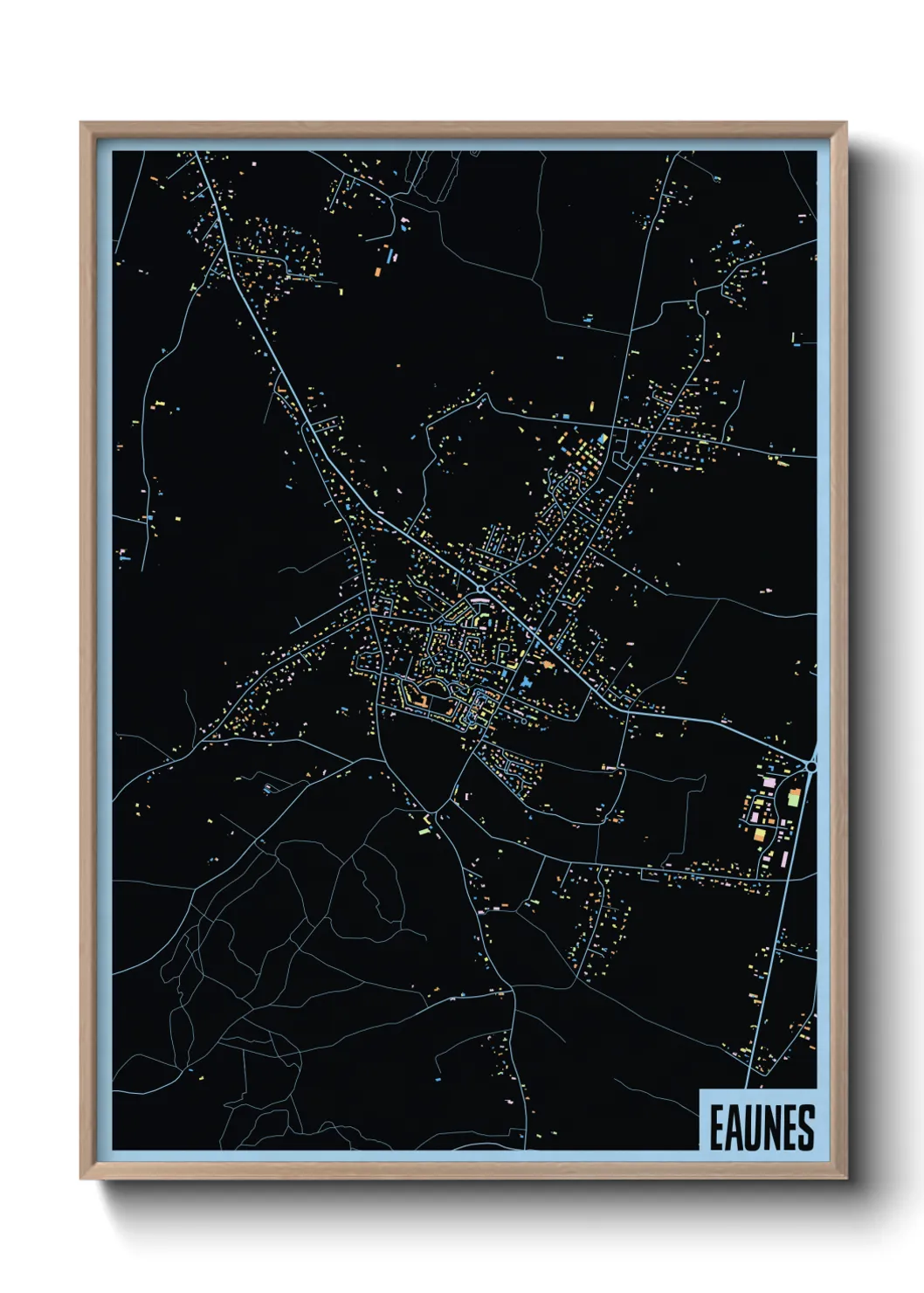 Une affiche de carte sur Eaunes