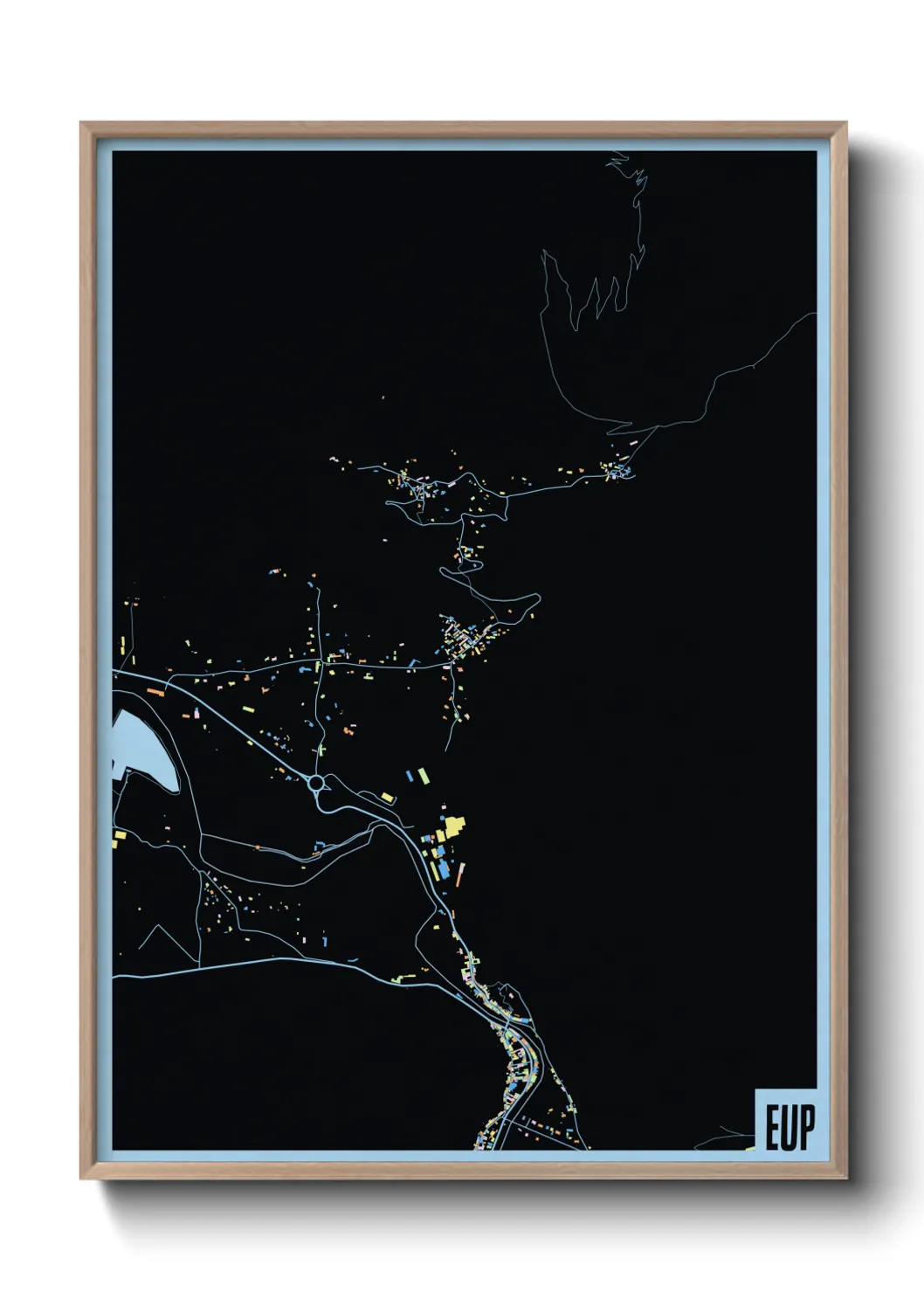 Une affiche de carte sur Eup