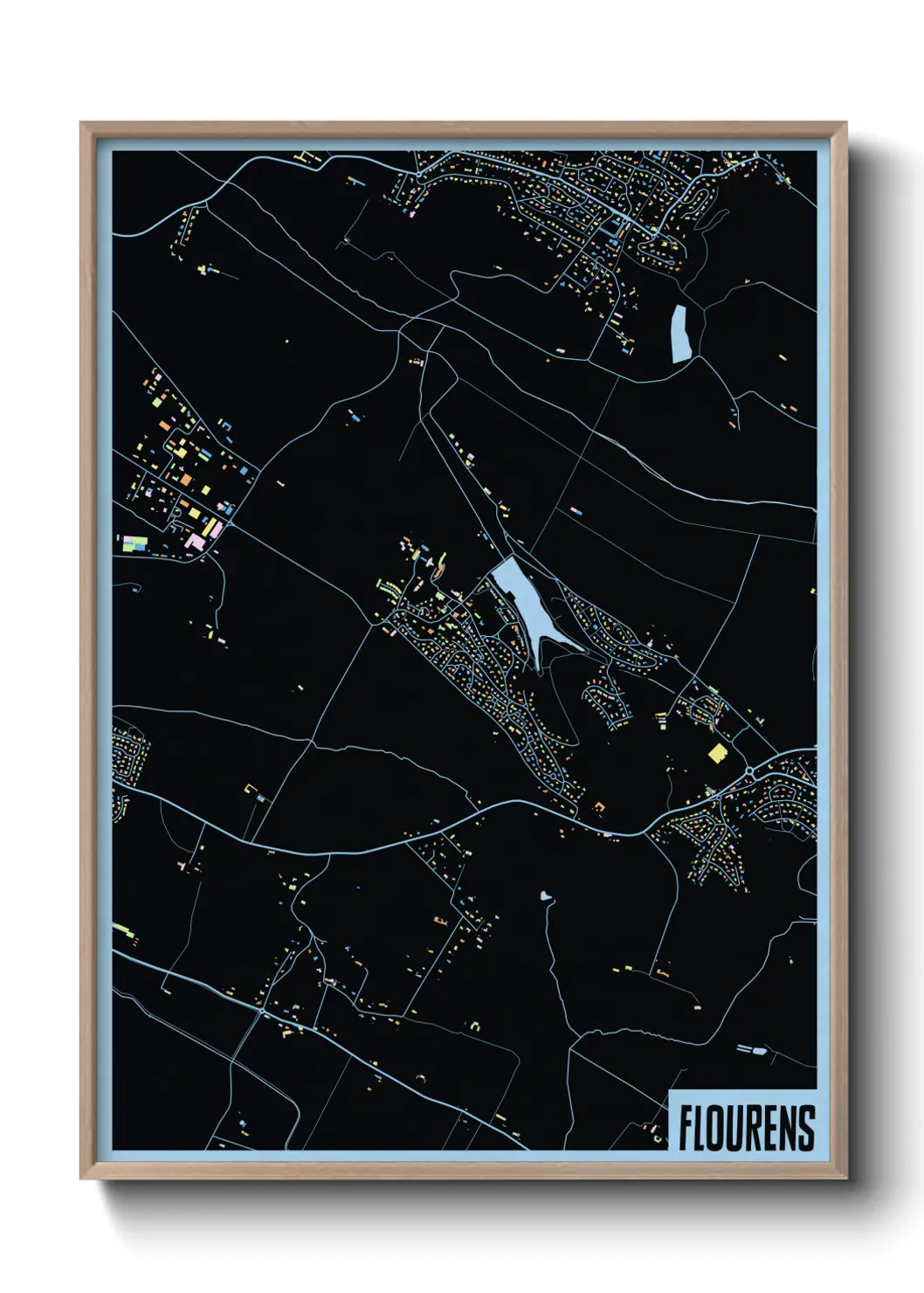 Une affiche de carte sur Flourens