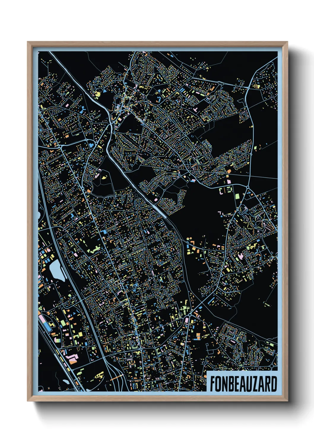 Une affiche de carte sur Fonbeauzard