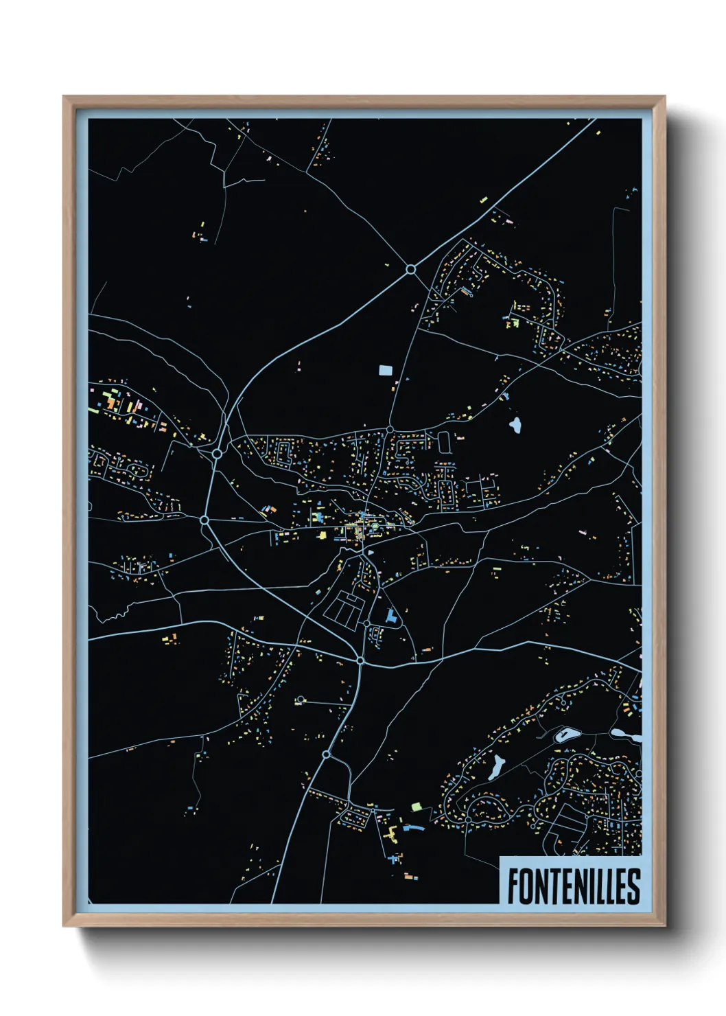 Une affiche de carte sur Fontenilles