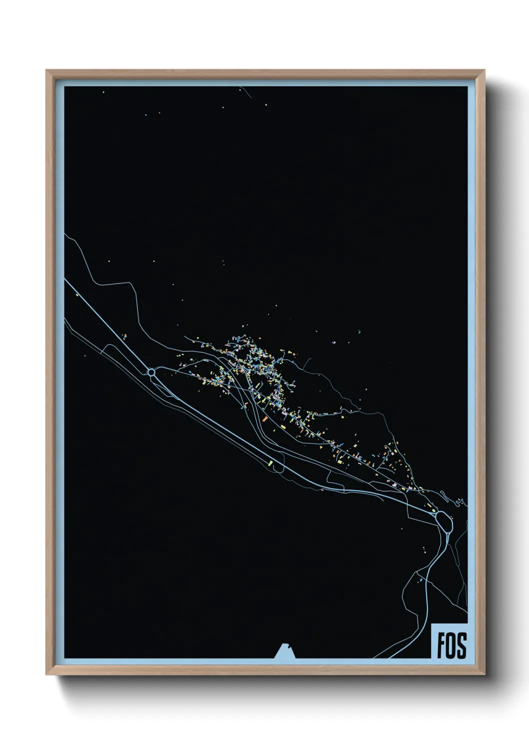 Une affiche de carte sur Fos