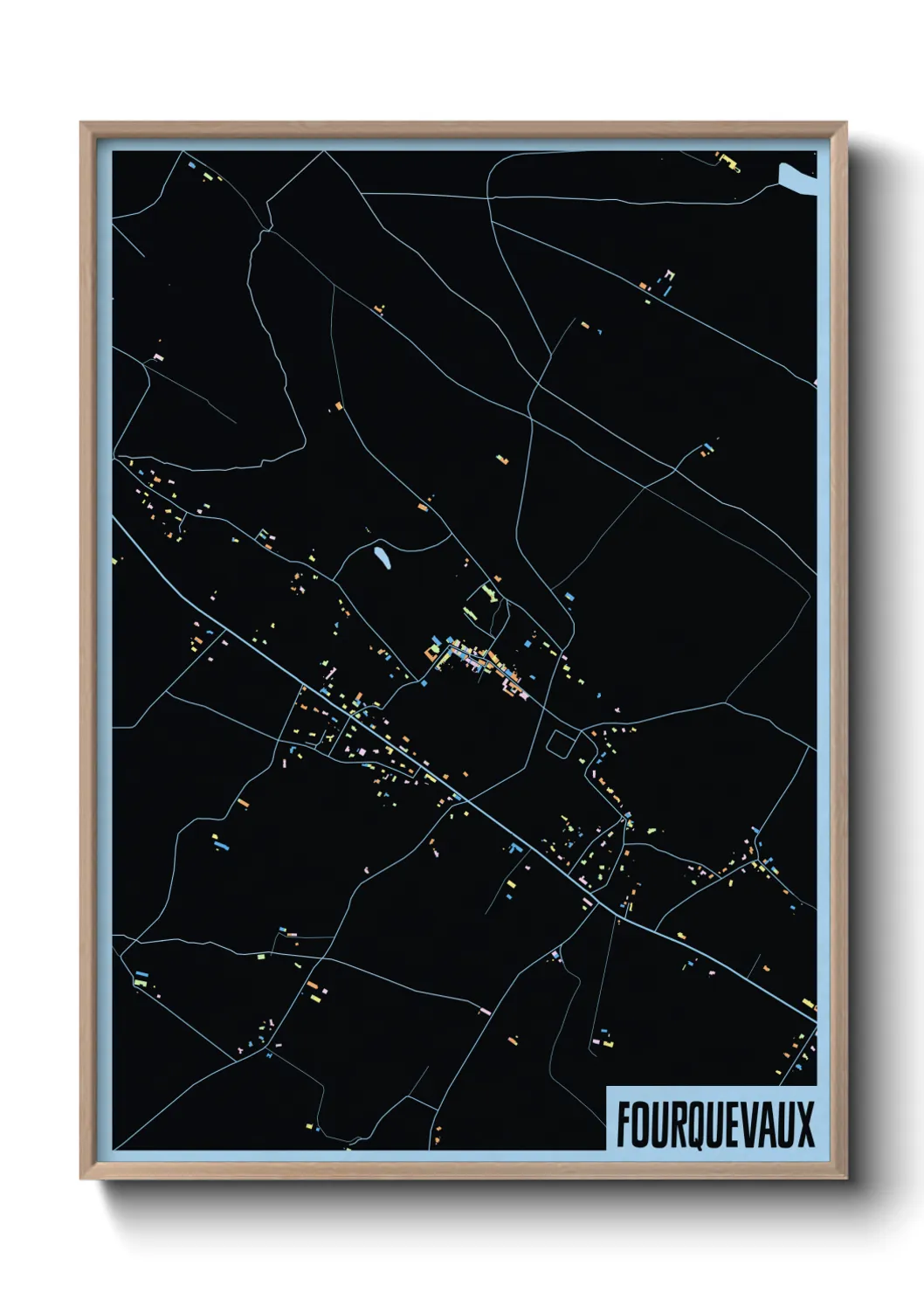 Une affiche de carte sur Fourquevaux