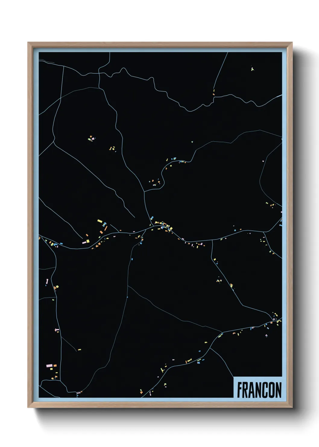 Une affiche de carte sur Francon