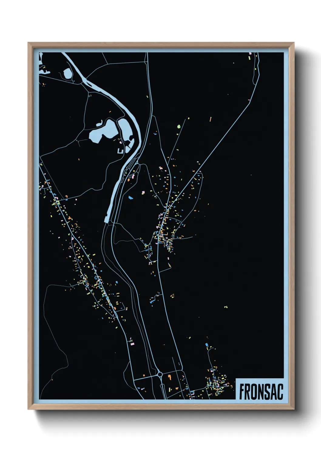 Une affiche de carte sur Fronsac