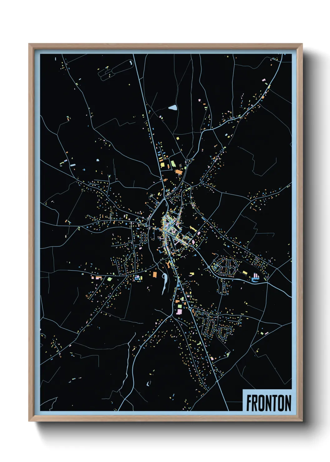 Une affiche de carte sur Fronton