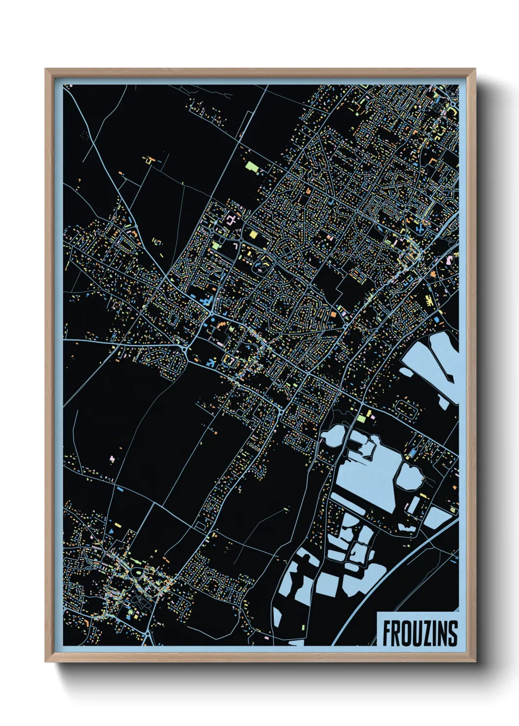 Une affiche de carte sur Frouzins