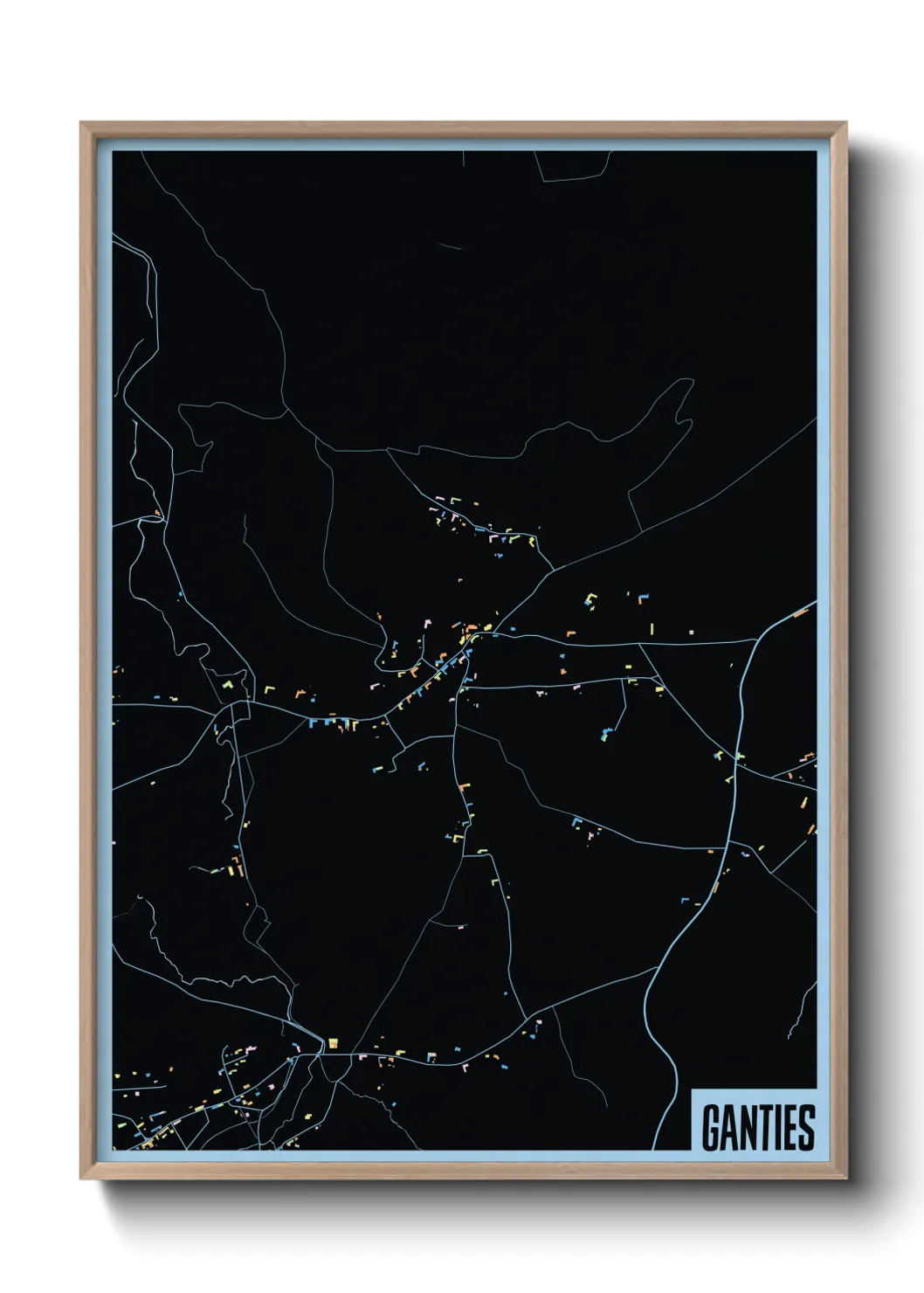 Une affiche de carte sur Ganties