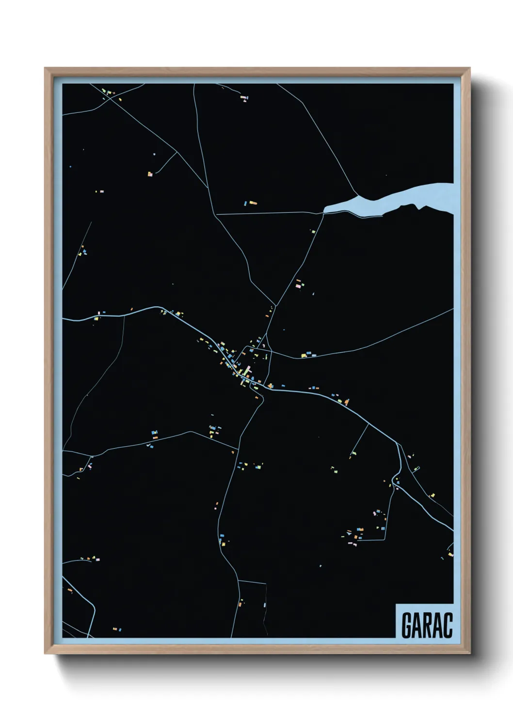 Une affiche de carte sur Garac