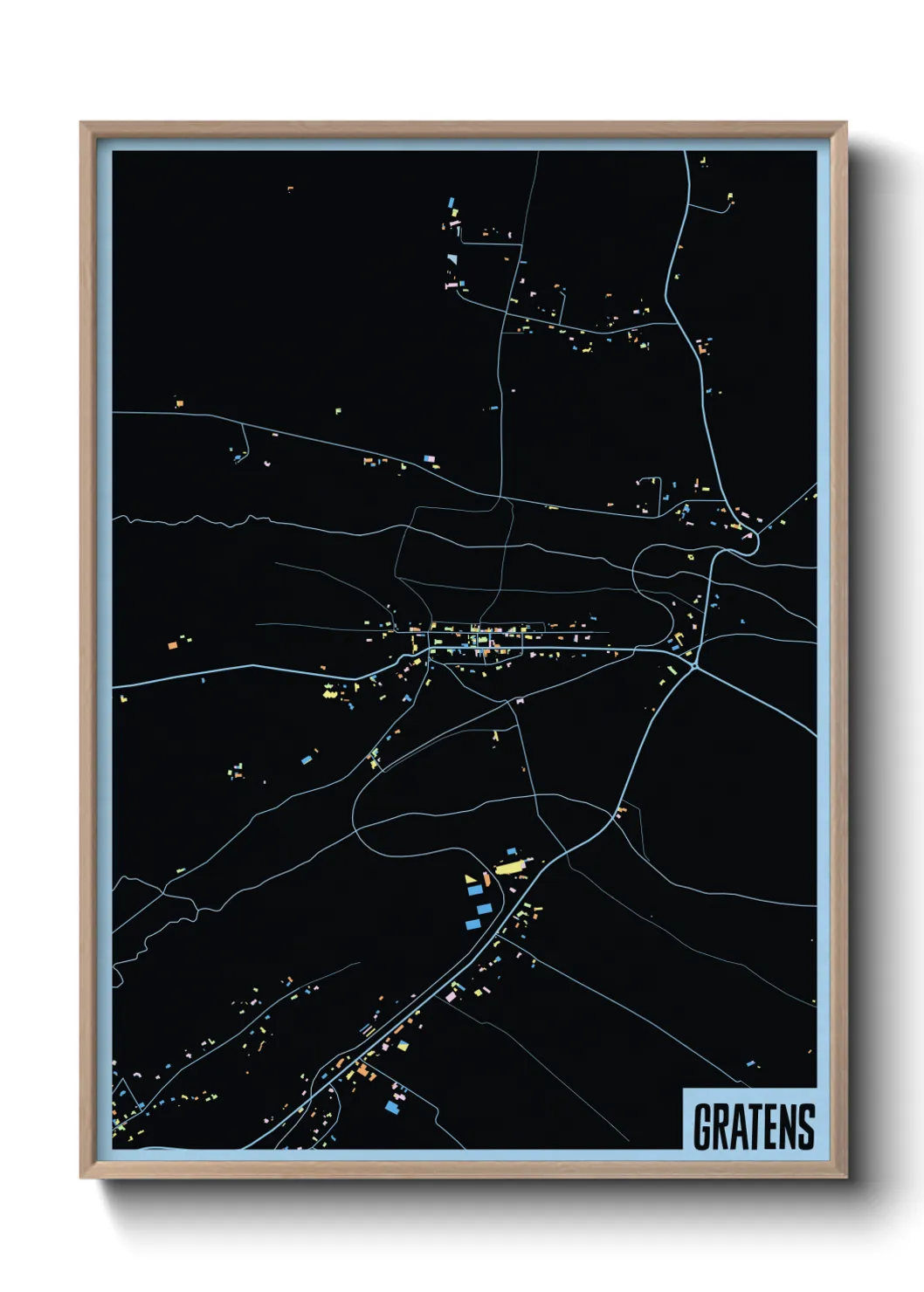 Une affiche de carte sur Gratens