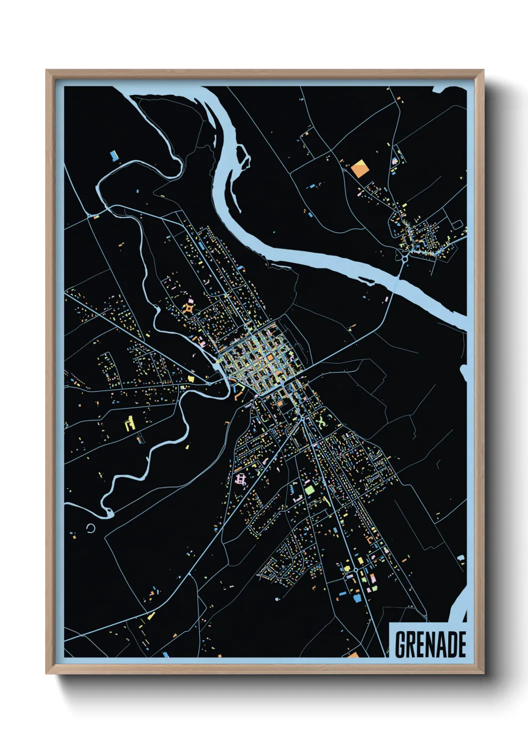 Une affiche de carte sur Grenade