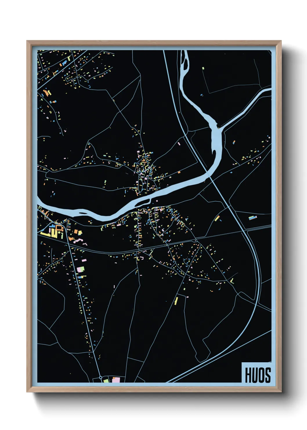 Une affiche de carte sur Huos