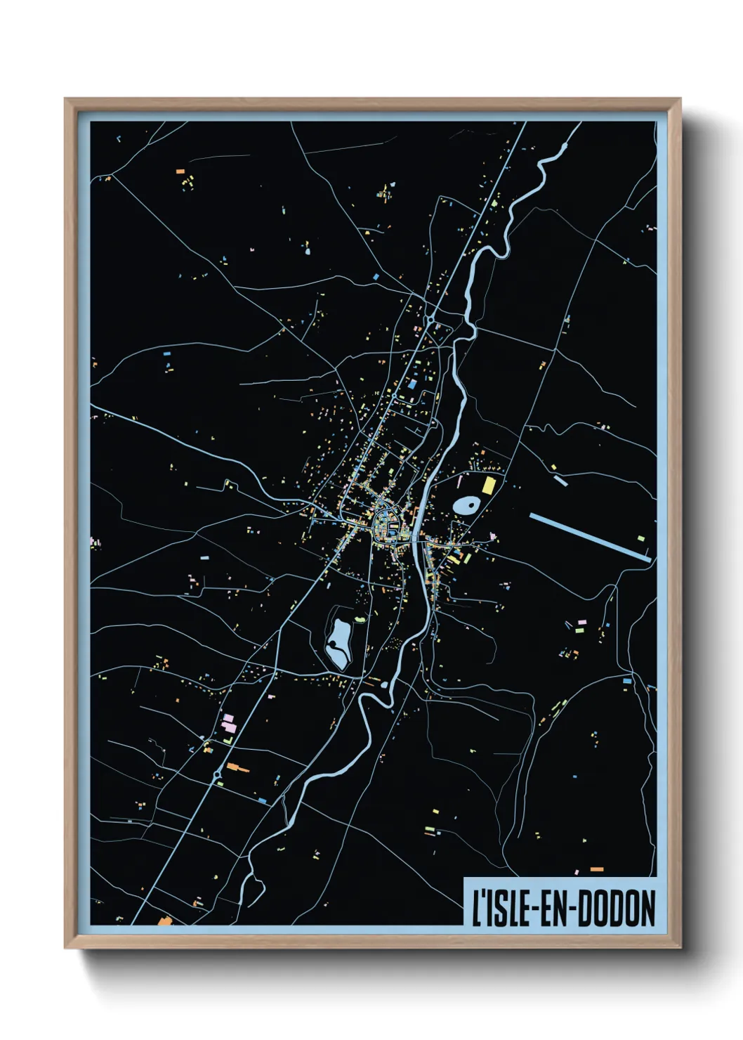 Une affiche de carte sur L'Isle-en-Dodon