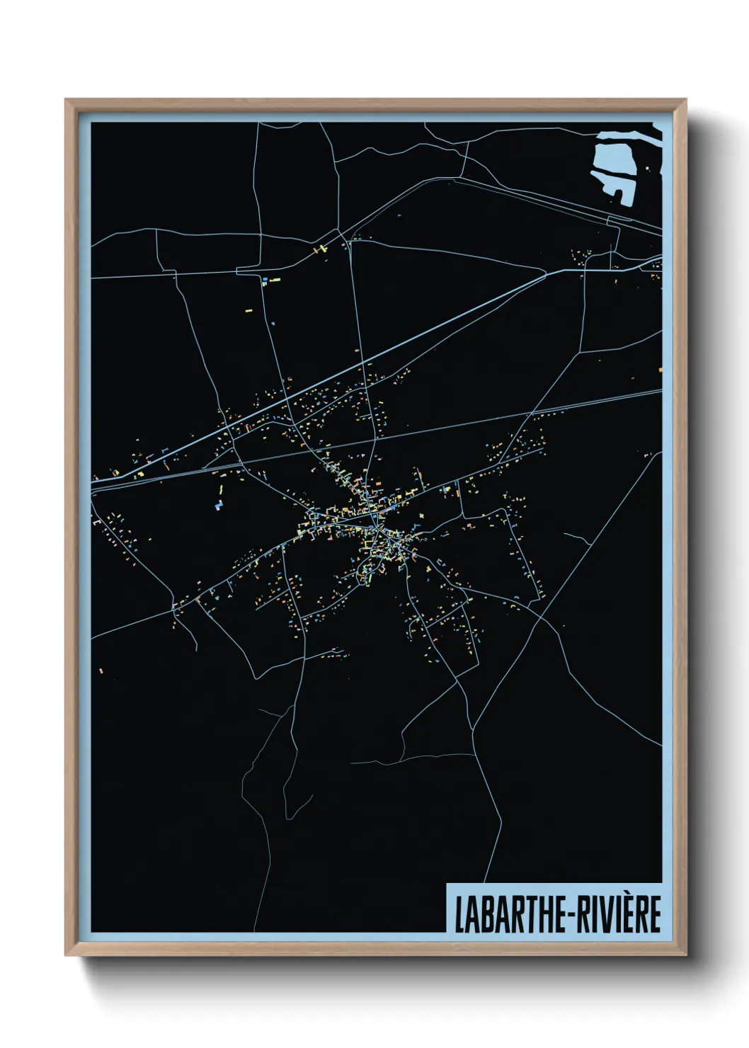 Une affiche de carte sur Labarthe-Rivière