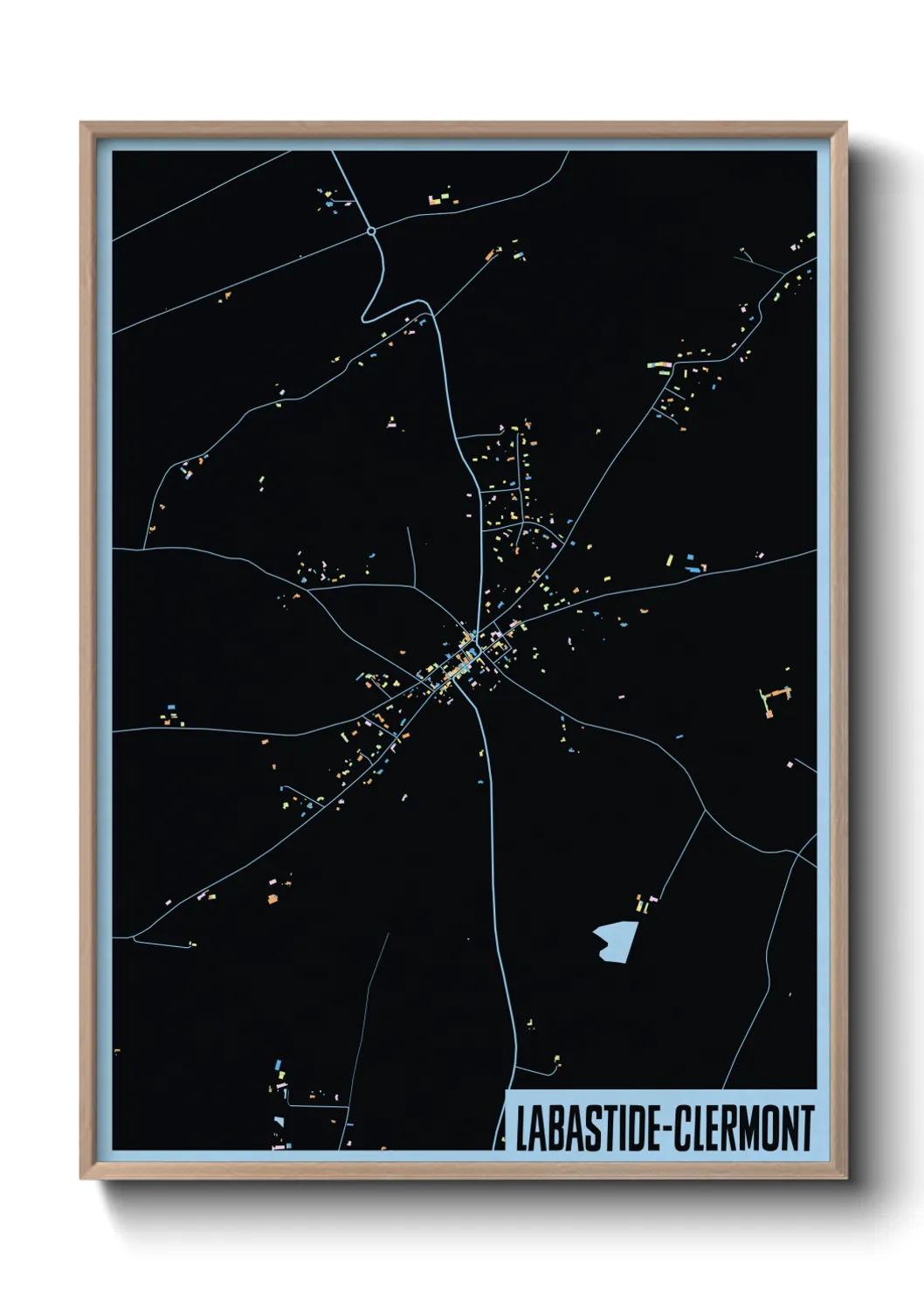 Une affiche de carte sur Labastide-Clermont