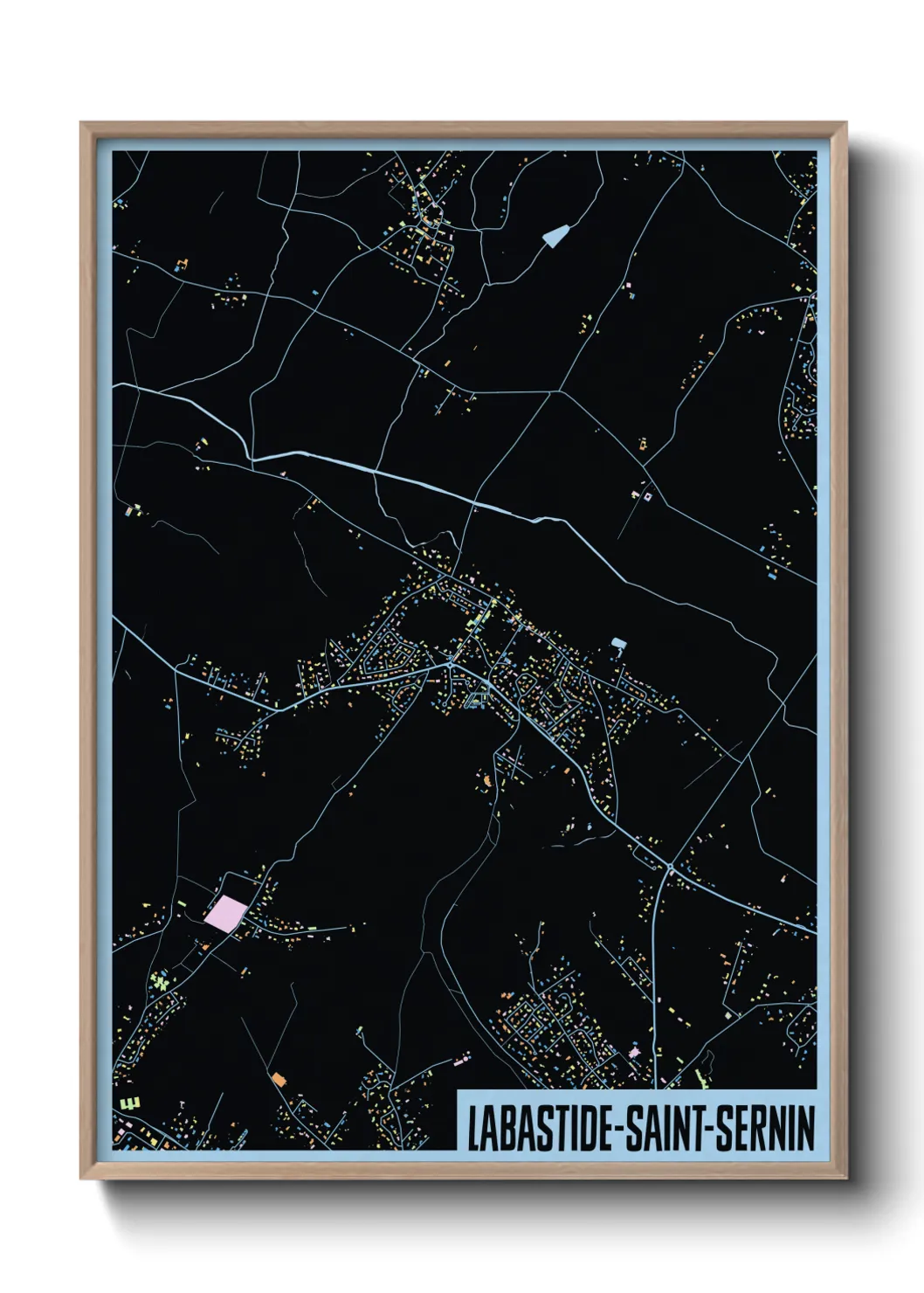 Une affiche de carte sur Labastide-Saint-Sernin