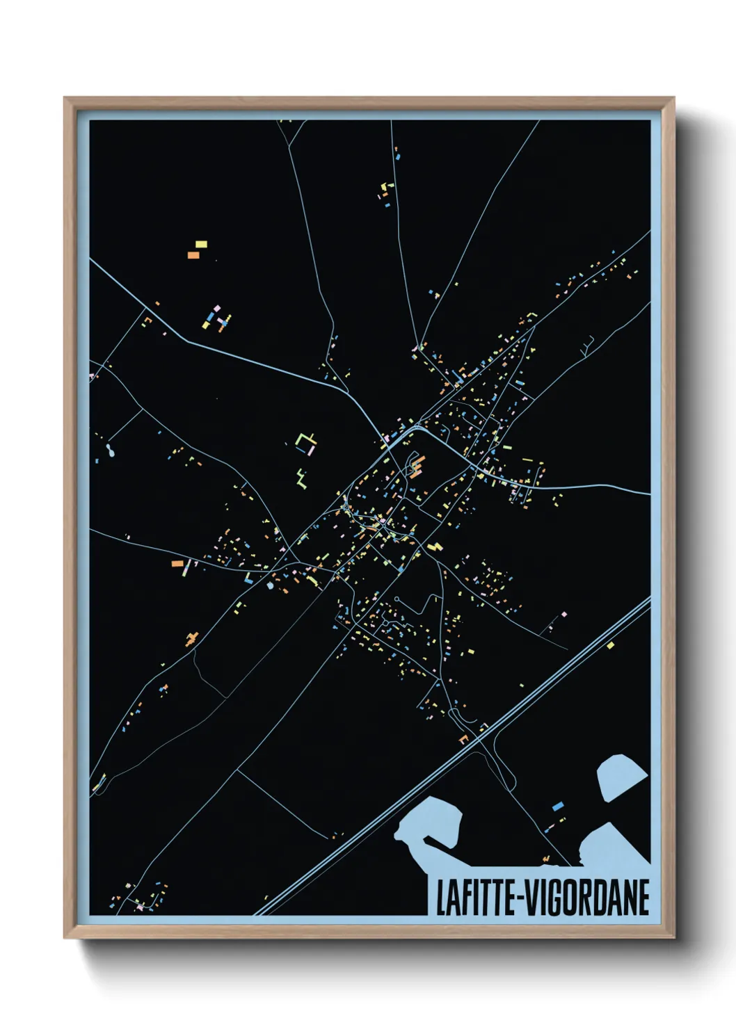 Une affiche de carte sur Lafitte-Vigordane