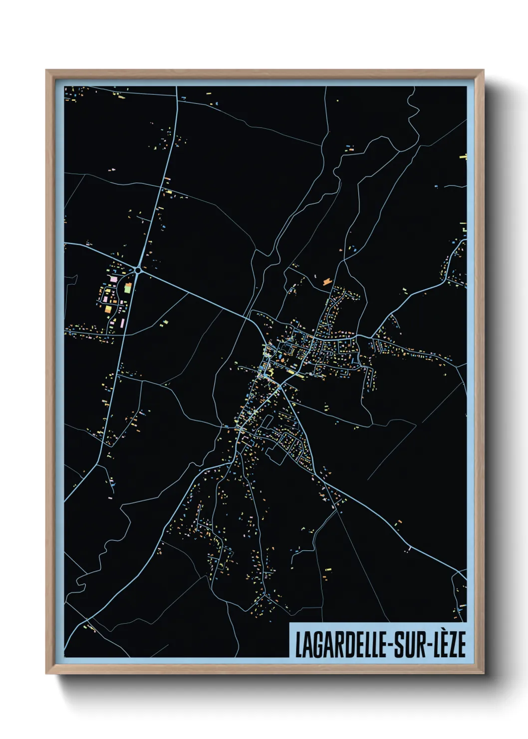Une affiche de carte sur Lagardelle-sur-Lèze