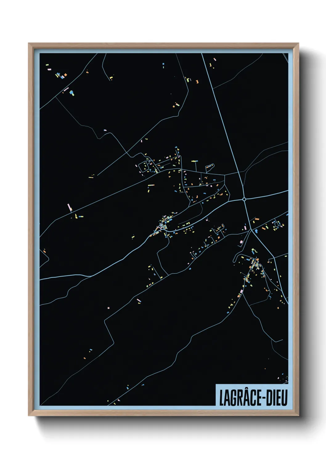 Une affiche de carte sur Lagrâce-Dieu