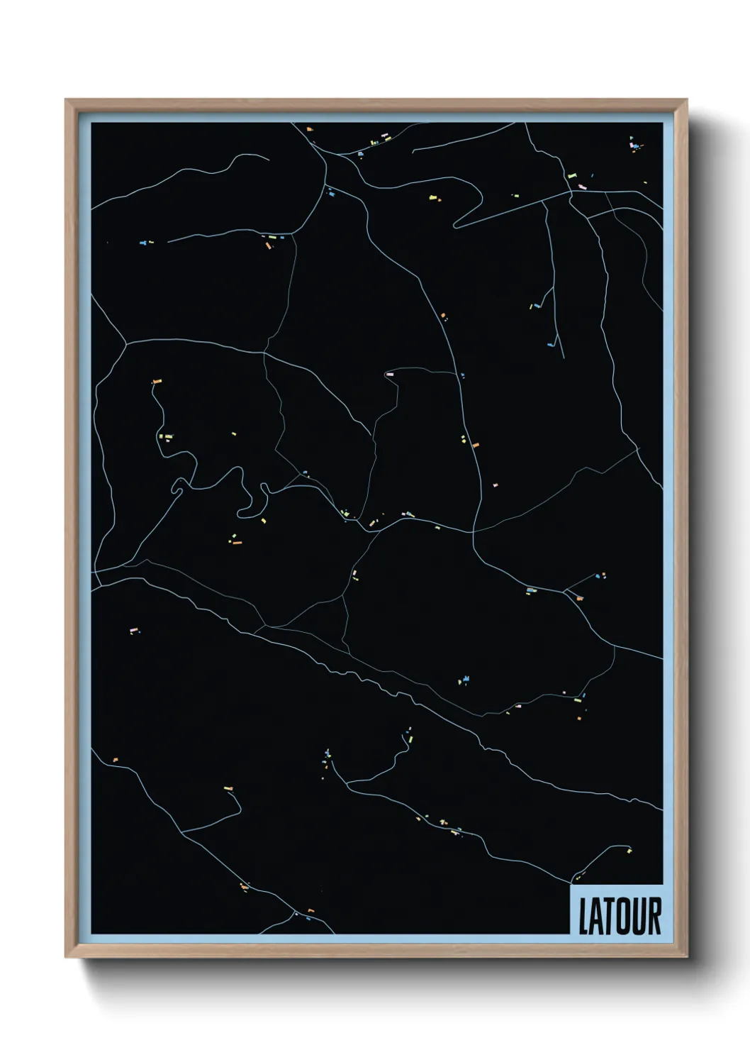 Une affiche de carte sur Latour