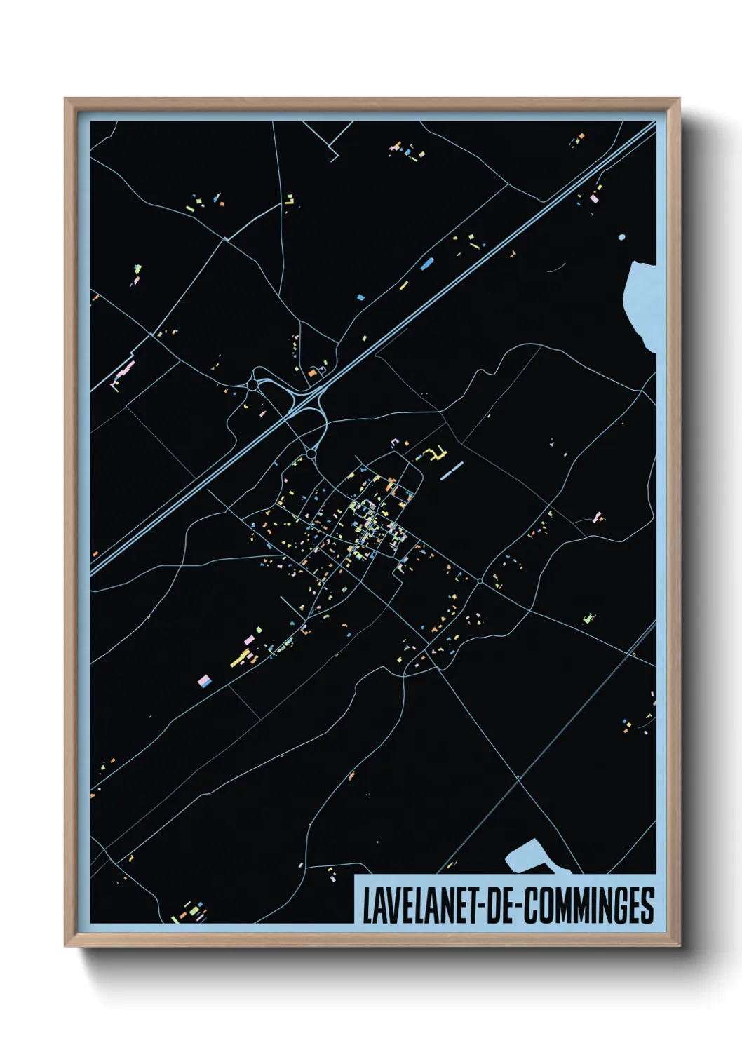 Une affiche de carte sur Lavelanet-de-Comminges