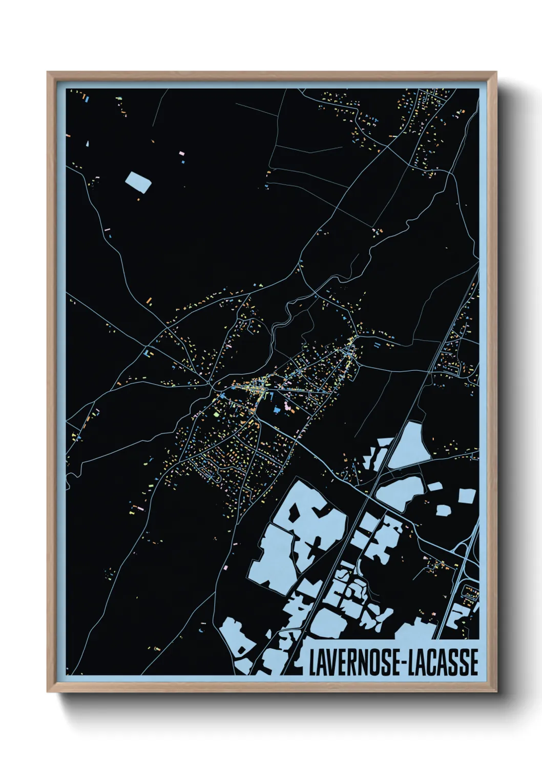 Une affiche de carte sur Lavernose-Lacasse