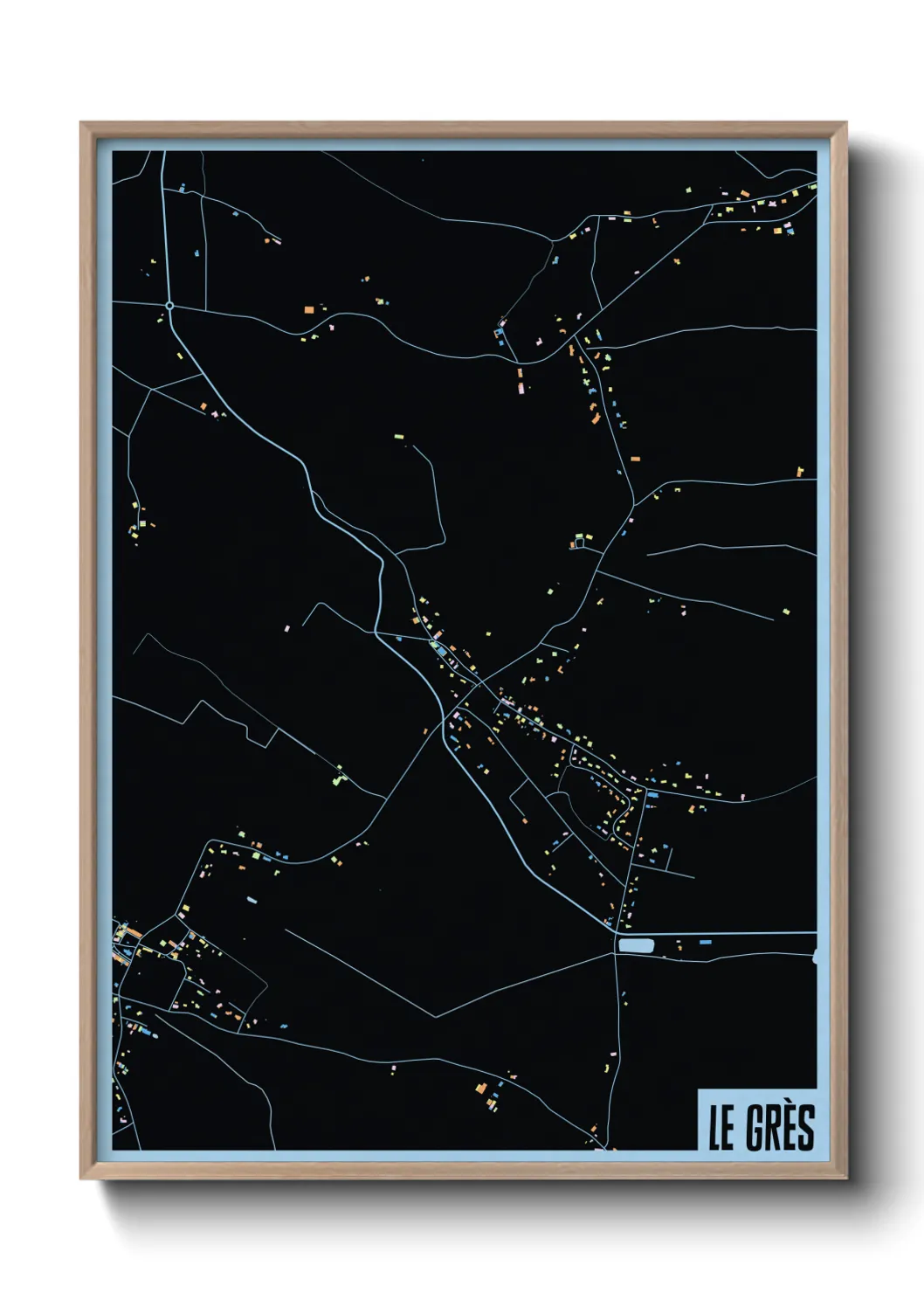 Une affiche de carte sur Le Grès