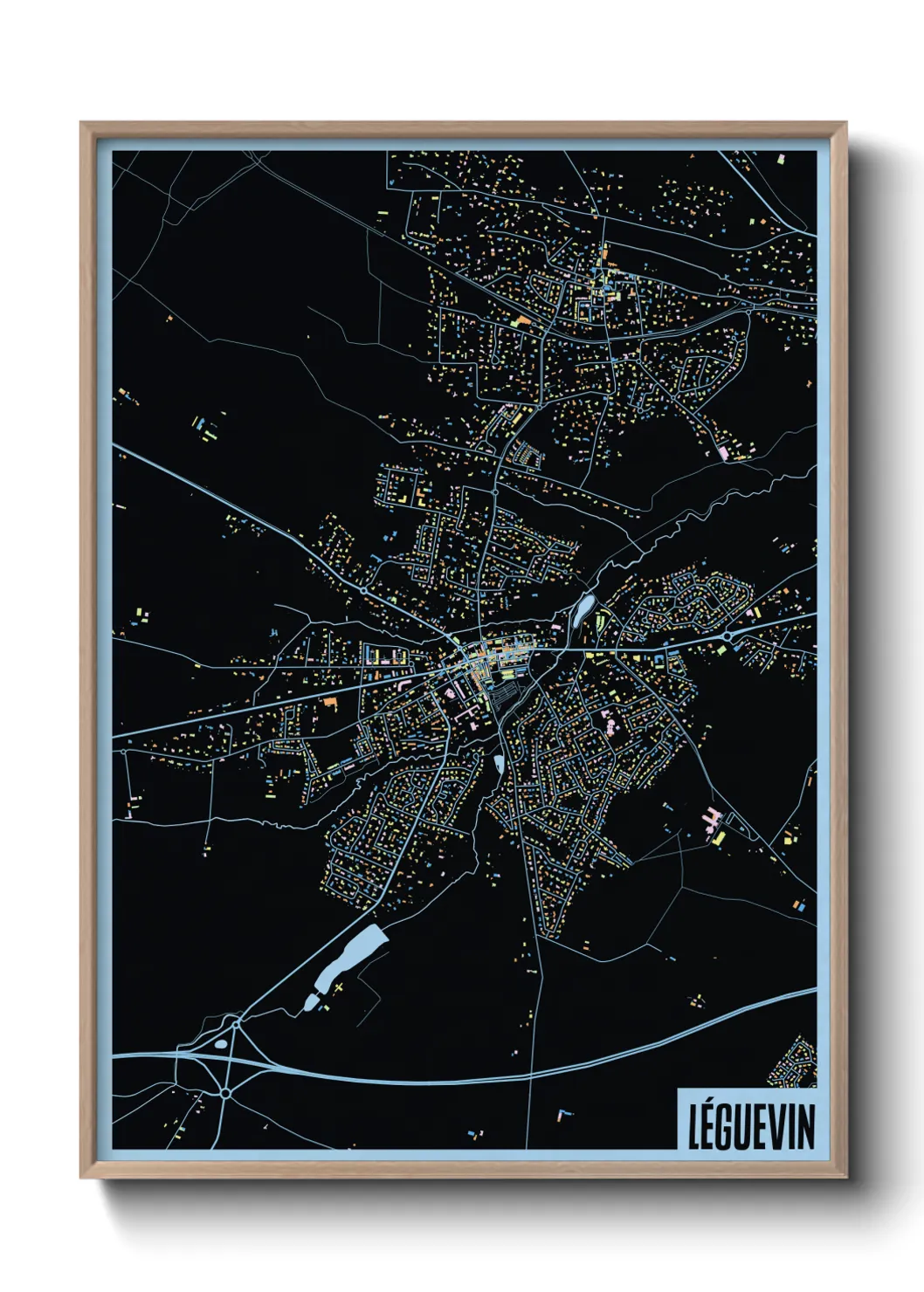 Une affiche de carte sur Léguevin