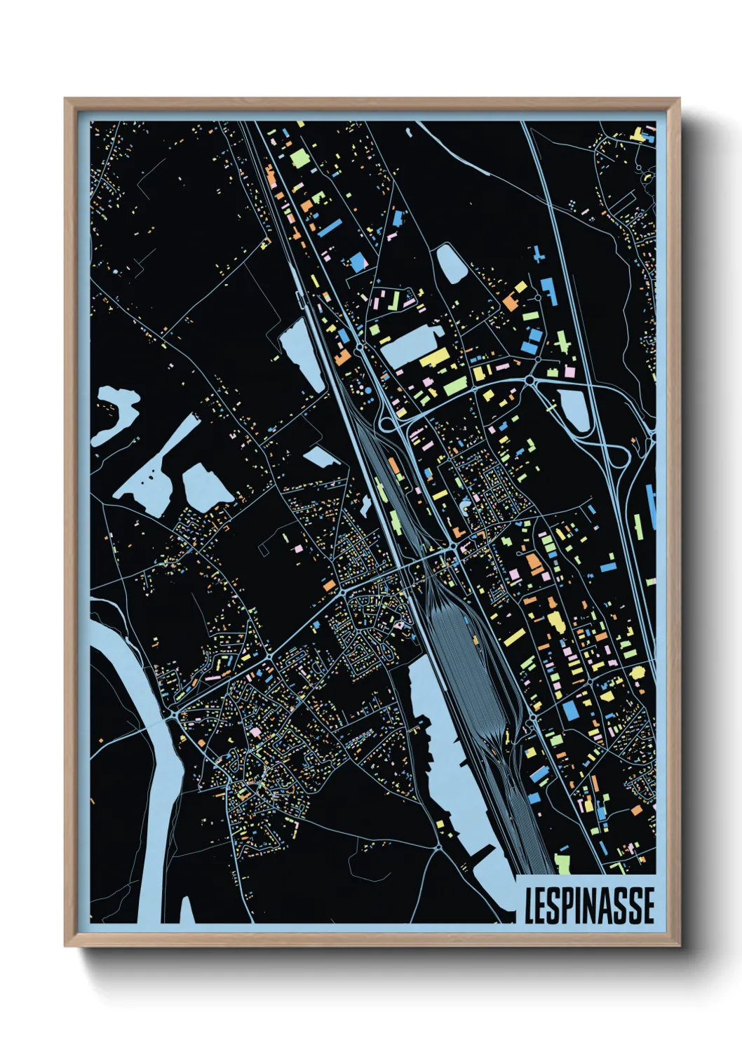 Une affiche de carte sur Lespinasse