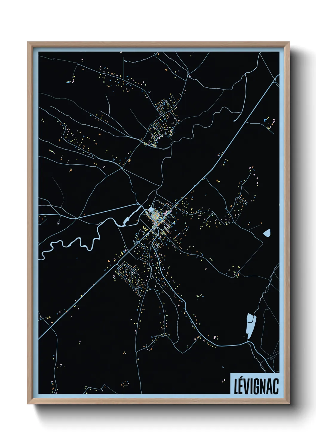 Une affiche de carte sur Lévignac