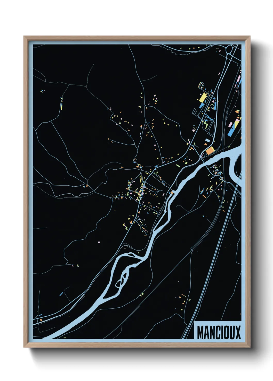 Une affiche de carte sur Mancioux