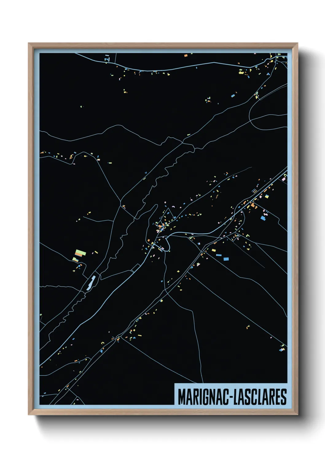 Une affiche de carte sur Marignac-Lasclares