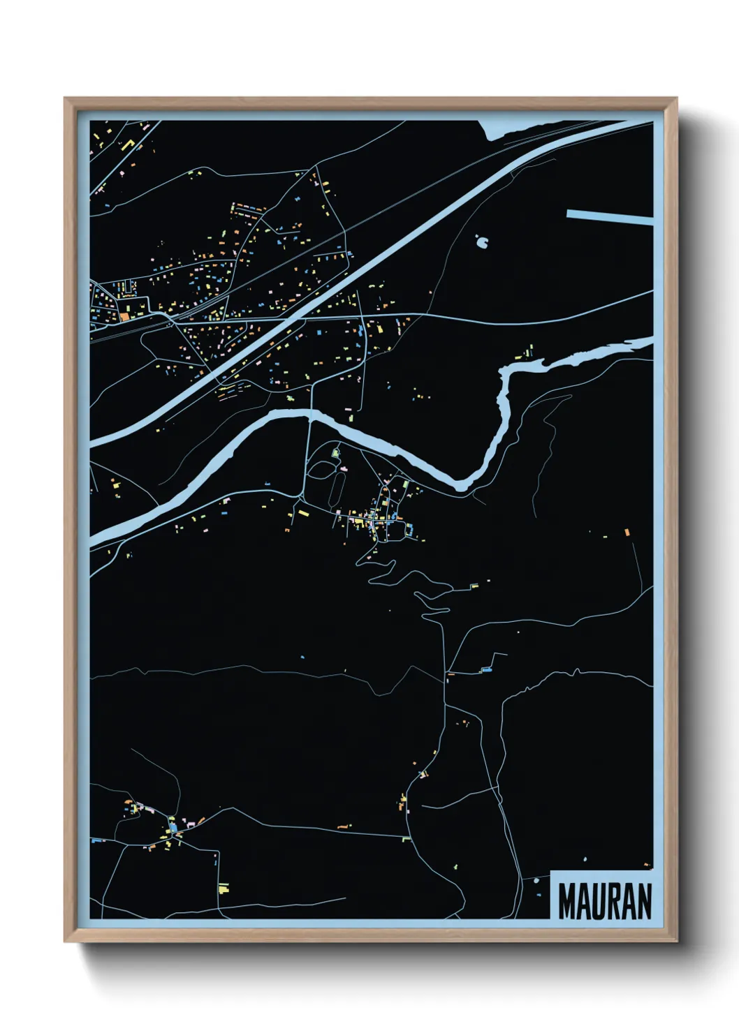 Une affiche de carte sur Mauran