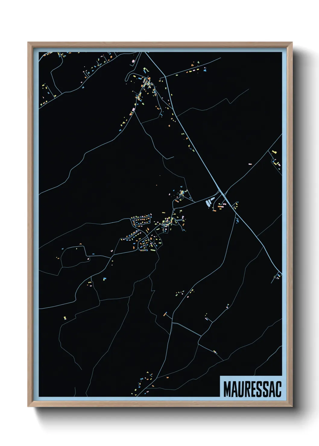 Une affiche de carte sur Mauressac