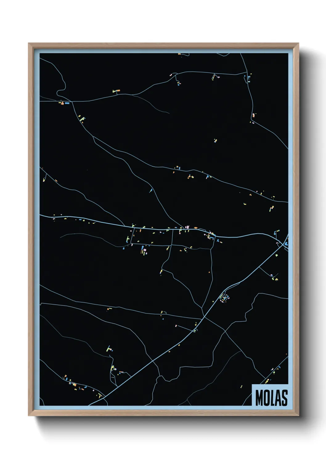 Une affiche de carte sur Molas