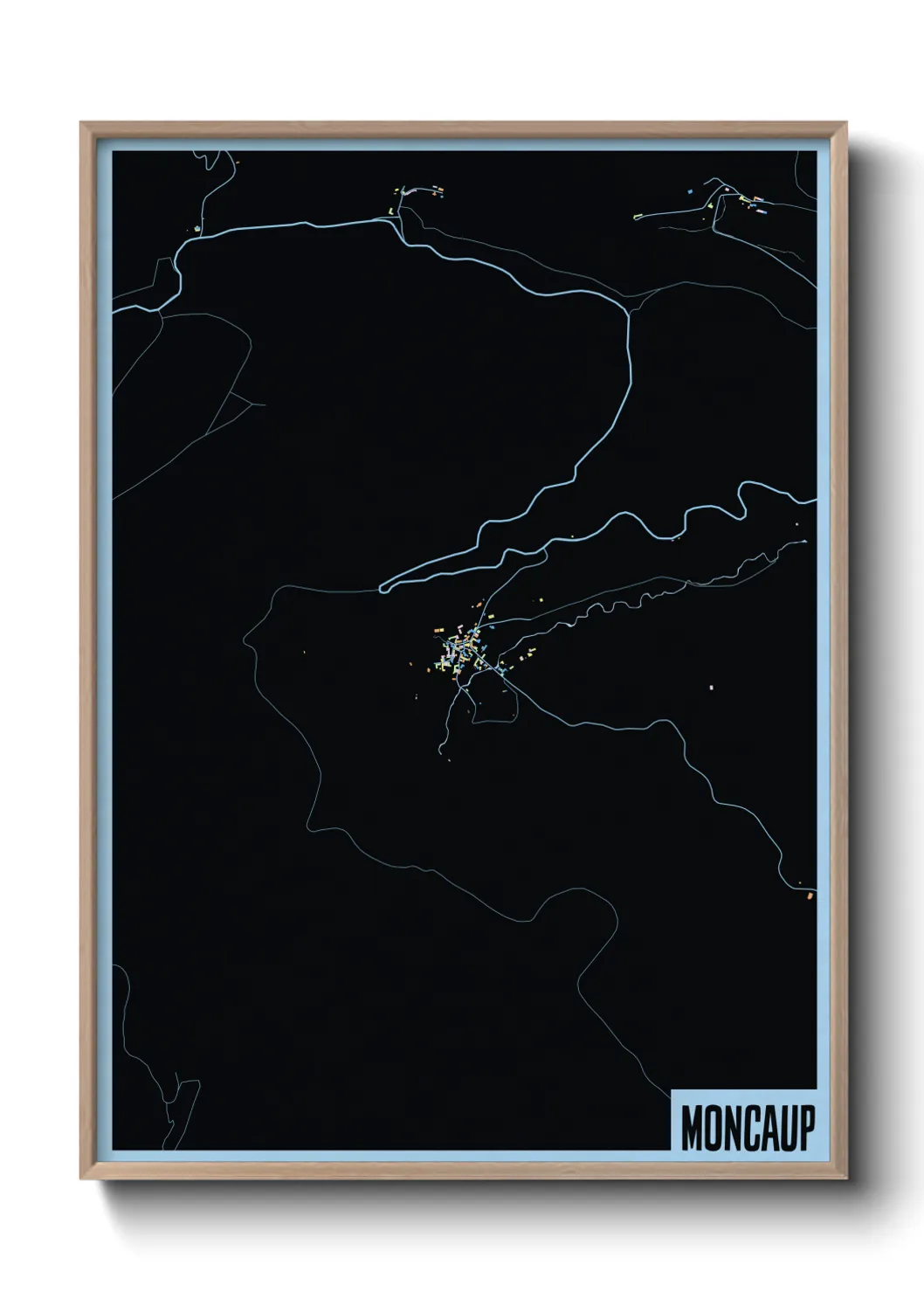 Une affiche de carte sur Moncaup