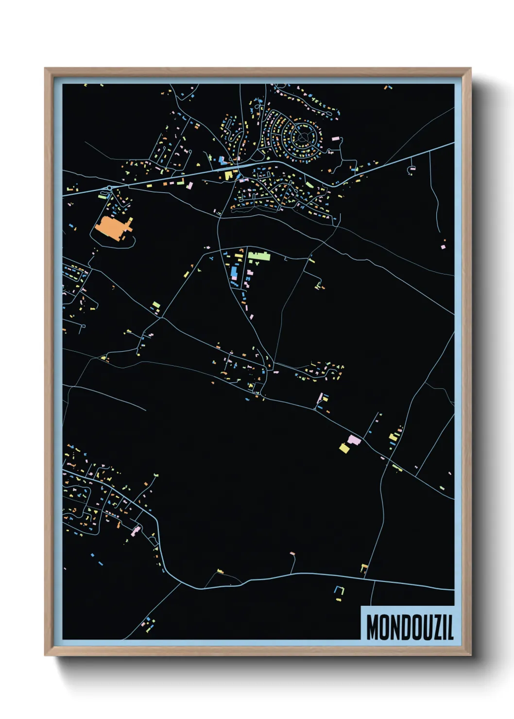 Une affiche de carte sur Mondouzil